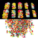 1000 Pieces/Bag Fimo Clay 3 Series Fruit Flowers Animals DIY 3D Nail Art Decorations Nails Art Decoration Sticker Design