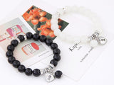 Pulseira Love Heart Pendant Bracelets Bangles for Women Pulsera Mujer Fashion Glass Bead Strand Bracelet Bijoux