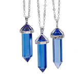 Bullet Shape Natural Stone Amethyst Necklaces Turquoise Crystal Gem Stone Quartz Pendant Women Necklace Summer Jewelry