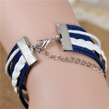 Fashion Vintage Infinity Anchor Hook Artificial Leather Bracelet Men Women Bracelets & Bangles Jewelry