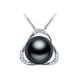 925 sterling silver black pearl pendant necklace for women Elegant freshwater pearl jewelry AAAA high quality