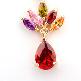 18K Real Gold Plated Gold Unique Dangle Earrings with Multicolor AAA Zircon Stone Engagement Jewelry