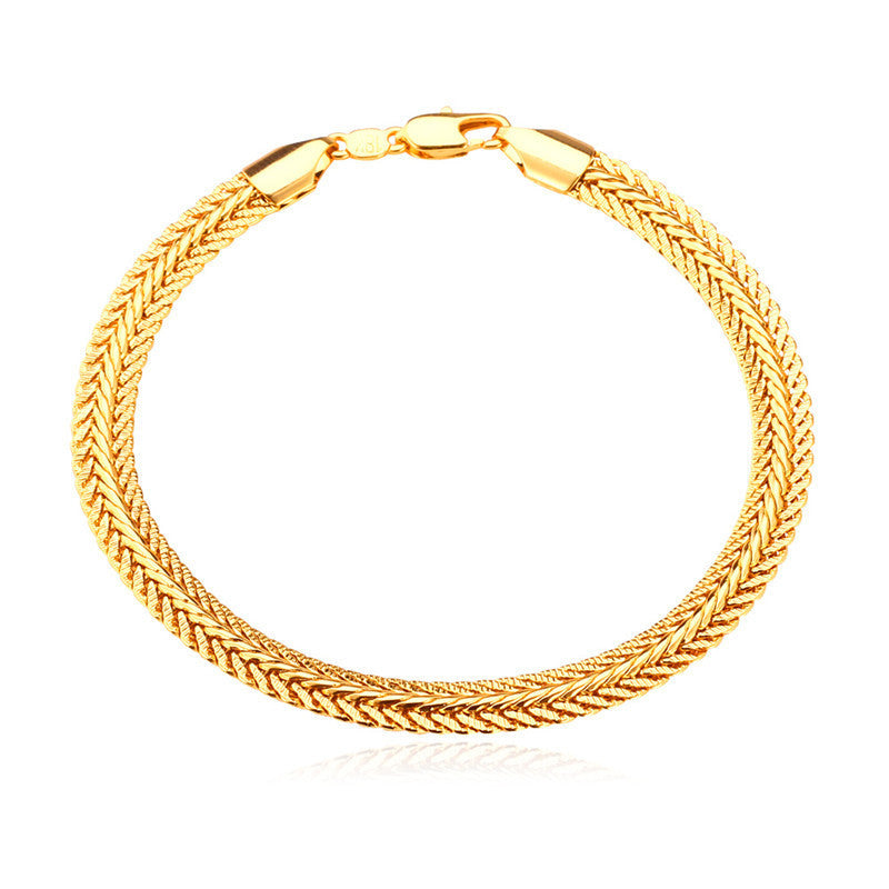 Gold Plated Bracelet New Fashion Rock Style 21 cm 0.6 cm Thick Snake Chain Bracelet Men Jewelry