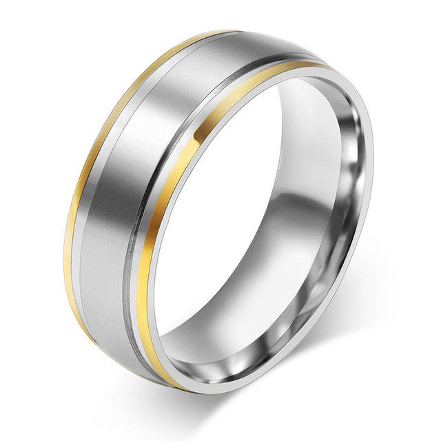 18K gold plated rings 316L Stainless Steel rings for men women engagement wedding classic jewelry