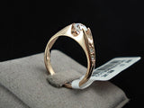 18K Rose Gold Plated Mounting 0.5 ct Zirconia Diamond Engagement Jewelry Rings 