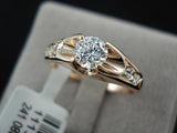 18K Rose Gold Plated Mounting 0.5 ct Zirconia Diamond Engagement Jewelry Rings 