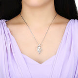 18K White Gold Plated Simulated Pearl Necklaces & Pendants with Paved 21 piece Micro AAA Cubic Zircon Women