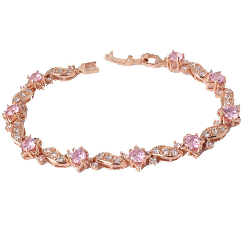 Vintage Bracelets for Women Bling Charming Jewelry Fashion 18k Gold Plated Eye-catching Crystal Bracelet