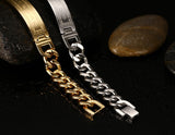 Fashion 18k gold plated bracelets bangles fashion men jewelry jesus cross stainless steel personalized charm man gifts
