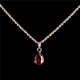 18k gold filled AAA Oval Cut cubic zirconia CZ Charming necklace Cute pendant drop earrings jewelry set 