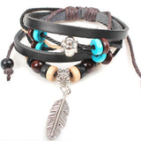 Retro rope leather mens bracelets leather rope hand woven bracelet for men rope braided bracelet male female bracelet Jewelry