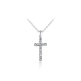 Classic design White/Rose gold plating zircon cross necklace for women fashion jewelry