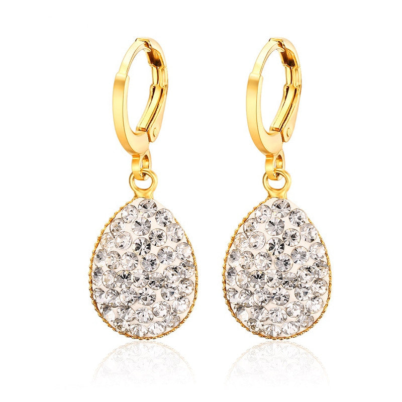 Crystal Heart Drop Earrings For Women Girl Gold Plating Earring Wedding brincos