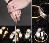 Rings For Women Man CZ Diamond Wedding Ring 18k Gold Plated Stainless Steel Promise Jewelry