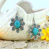 Vintage Turquoise Earring Fine Jewelry New Fashion For Women Brand Charm Silver Drop Earring 2016 Hot Christmas Gift