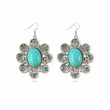 Vintage Turquoise Earring Fine Jewelry New Fashion For Women Brand Charm Silver Drop Earring 2016 Hot Christmas Gift