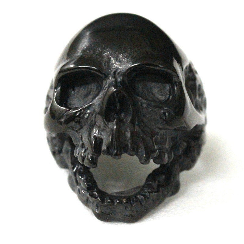 Black Silver Huge Skull Ring 316L Stainless Steel Punk Style Newest Design Men Boys Skull Ring