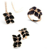Rose Gold Plated Rhinestone Crystal Vintage African costume Jewelry Sets with necklaces earring ring Fashion for women
