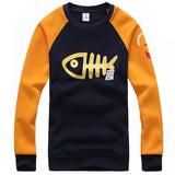 Hot Sale Men's Fashion O-neck Big Fish Design Hoodies Male Casual High Quality Sweatshirts Autumn Winter Wear