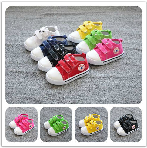 Fashion children shoes kids sneakers baby boys and girls canvas shoes velcro candy spring autumn