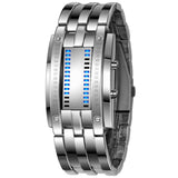 Unisex Black Dial Metal Band Quartz Analog Water Resistant Sport Wrist Watch