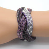 New Fashion women's charm Distortion bracelets European rhinestone Leather snake Chain bracelets