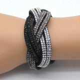 New Fashion women's charm Distortion bracelets European rhinestone Leather snake Chain bracelets