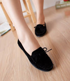New Trendy Casual Flat Heel Shoes Bow Knot Round Toe Slip Candy Color Loafer Shoes Autumn Comfortable Women Shoes