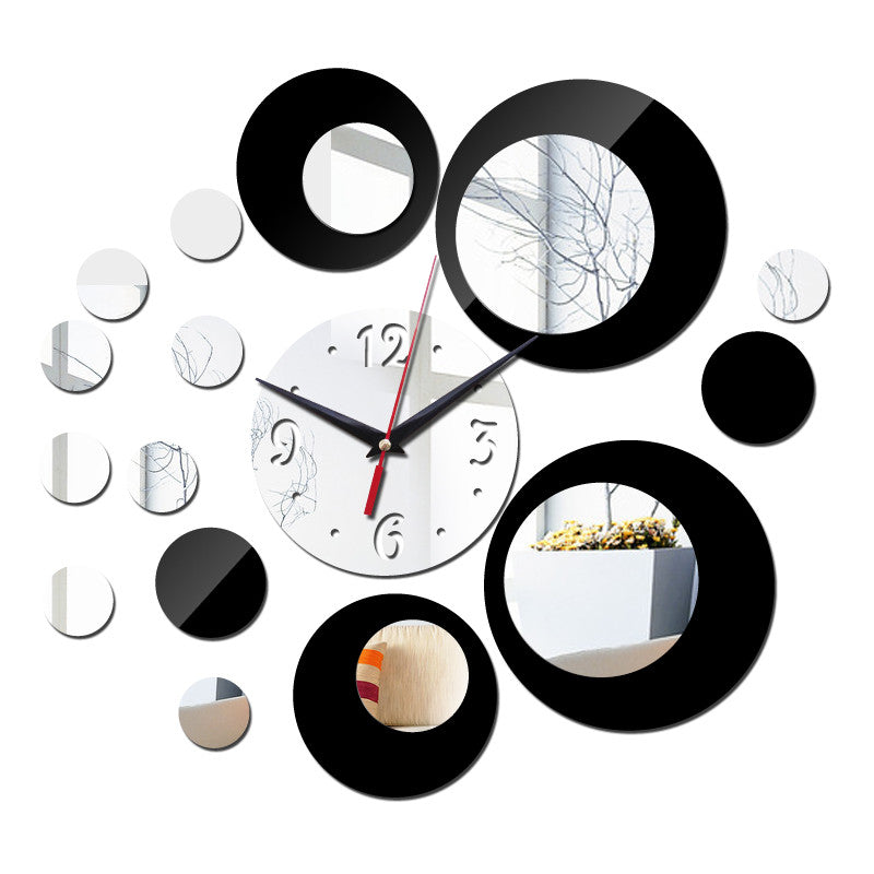 New sale mirror watch wall clock clocks quartz living room needle acrylic 3d home modern design stickers