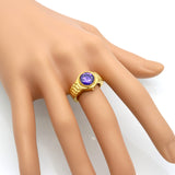 Fashion Watch Shape Gold/Silver Plated Crystal Ring Size 6 -10 Clear Zircon Statement Rings Women