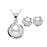Hot selling 925 sterling silver jewelry set for women 100% genuine natural freshwater pearl jewelry