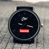 New Brand Watch Sports Watches Men Quartz Male Clock Black Leather Men'S Wristwatch Women Dress Watch Supreme