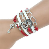 New Fashion Infinity Love Birds Sister Charm Bracelet With Handwoven leather Bracelets for Women Man Valentine's Day Gift