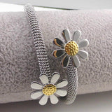 New Fashion Jewelry Bracelets For Women Stainless Steel Elastic Flower Bracelets & Bangles