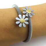 New Fashion Jewelry Bracelets For Women Stainless Steel Elastic Flower Bracelets & Bangles