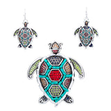 Fashion Jewelry Sets High Quality Gold Plated Beads Multicolor Sea turtle Design Woman's Necklace Set Wedding Jewelry