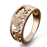 US Size 6-10 Drop Shipping Elegant Gold Elephant Ring Crystal Accessories Joias For Women
