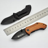 Mini Small Folding Knife 440C Blade Wood Handle survival Pocket Knife
