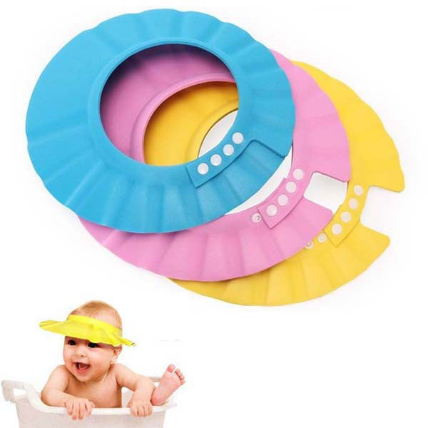 Soft Baby Kids Children Shampoo Bath Shower Cap Adjustable Baby Shower Hat Baby Shampoo Cap Wash Hair Shield