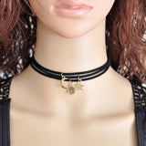 Punk Black Velvet Stripe Star Moon Sun Pendant Choker Necklace Torques Women Collar Jewelry 