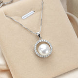 natural freshwater pearl necklace pendant for women fashion 925 sterling silver jewelry 