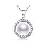 natural freshwater pearl necklace pendant for women fashion 925 sterling silver jewelry 
