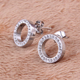 Fashion earrings 316L Stainless Steel Earring Crystal Stud Earrings For Women Joyas Brincos Bijoux Jewelry