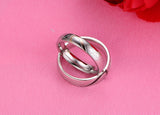 Stainless Steel Wedding Bands Rings For Women Men Love Heart Vintage Ring