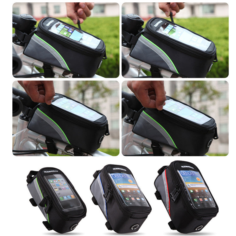 4.8 inch-3 Colors Waterproof Outdoor Cycling Mountain Road MTB Bike Bicycle bag Frame Front Tube Bag for Cell Phone PVC 4.8''
