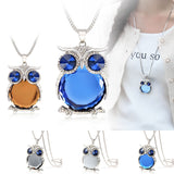 New Owl Necklace Top Quality Rhinestone Crystal Pendant Necklaces Classic Animal Long Necklace Jewelry For Women Gift