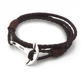 PU Leather Men Bracelet Jewelry Man Anchor Bracelet Wristband Charm Braclet For Male Accessories Hand Cuff