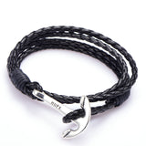 PU Leather Men Bracelet Jewelry Man Anchor Bracelet Wristband Charm Braclet For Male Accessories Hand Cuff