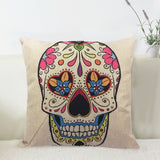 Linen Cushion for Decorative Sugar Skull Printed Decorative Cushion Home Decor