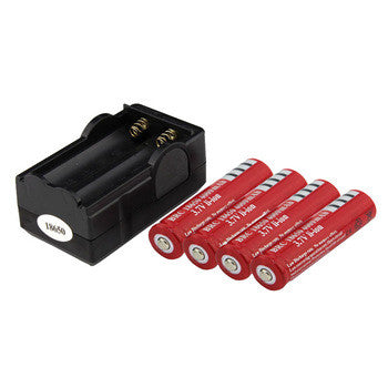 4PCS Battery 18650 Dual Wall Charger 4000mAh 3.7v Rechargeable Battery + Travel Dual Charger